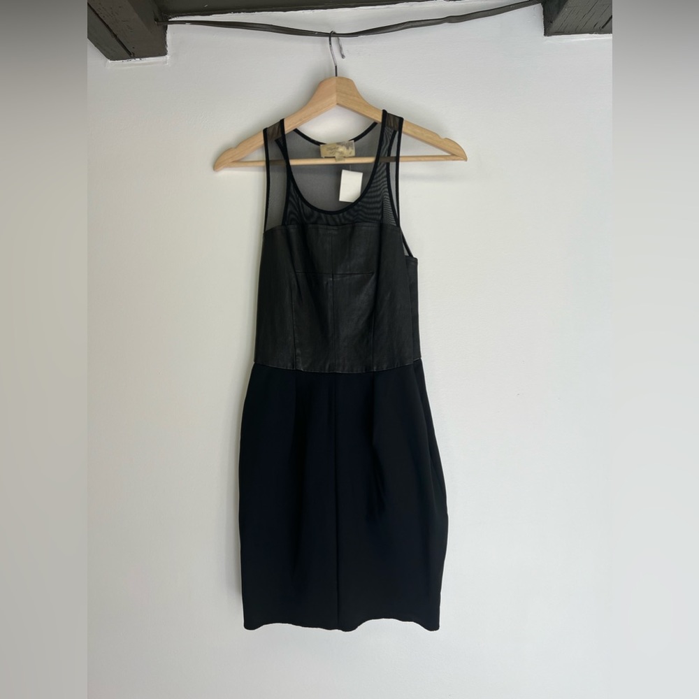Elizabeth and James leather mesh dress